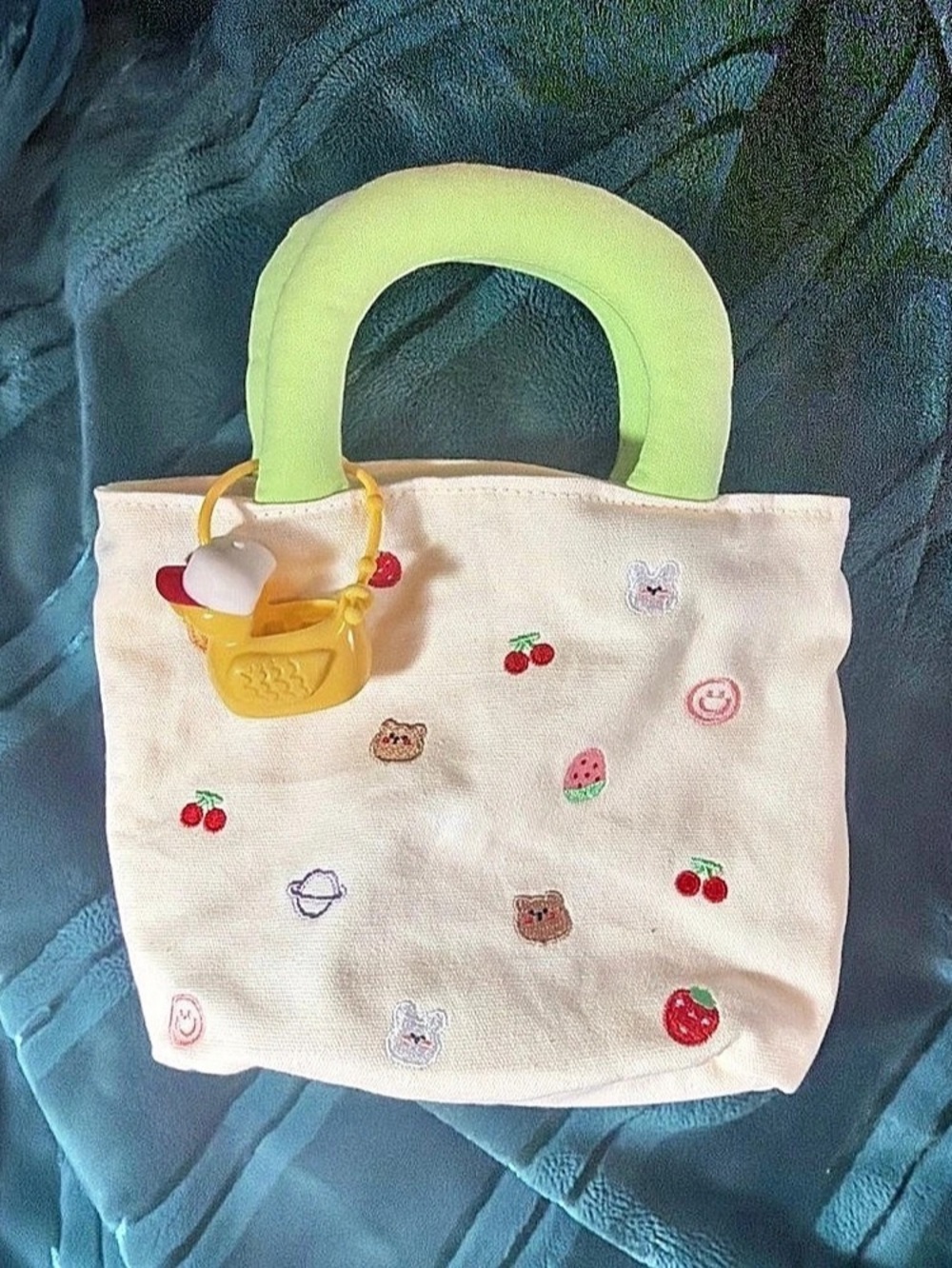 B&B Duck Sanitizer Holder and cute cream tote